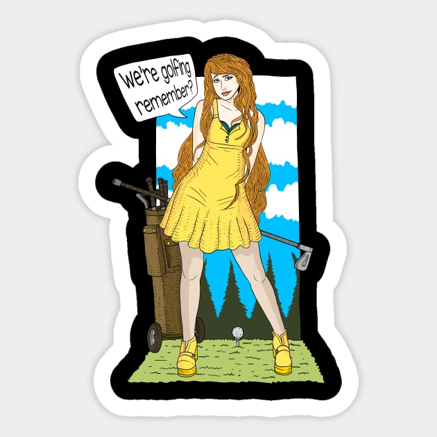 we where golfing remember? girl in yellow dress. Sticker by JJadx